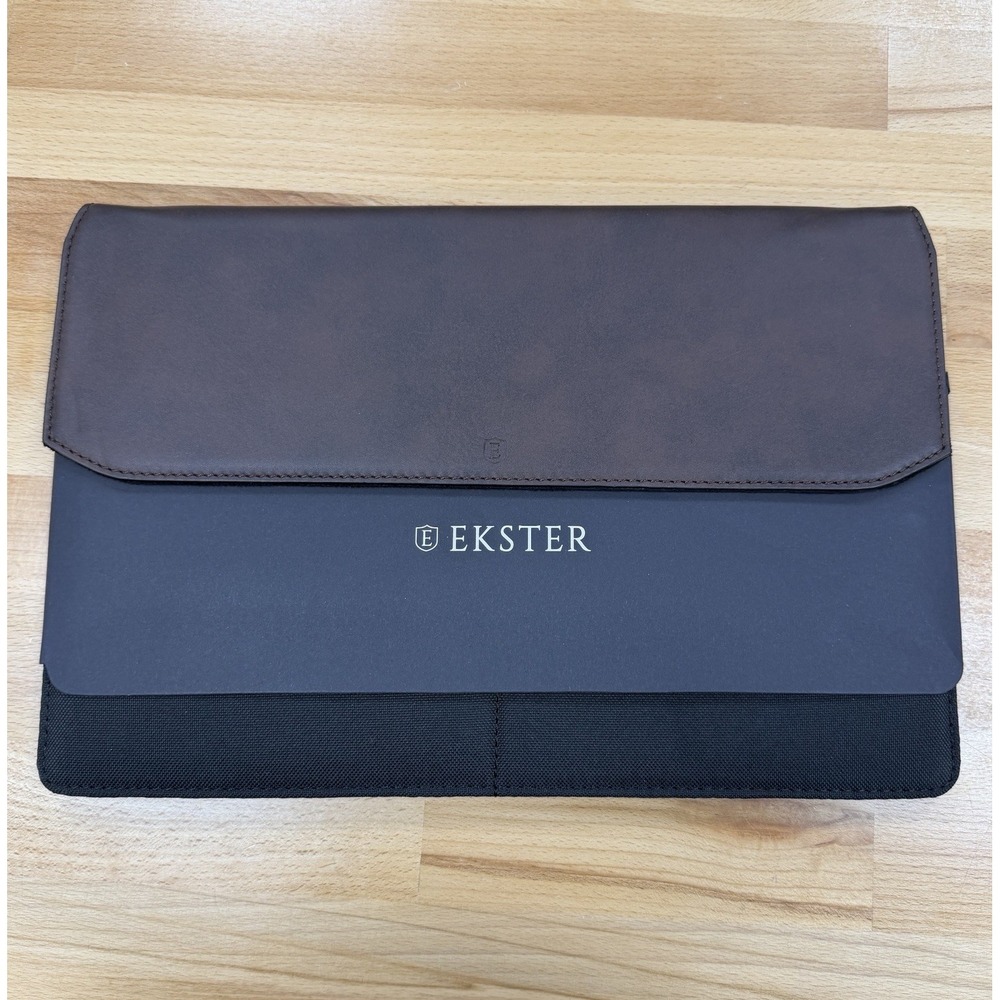 Ekster Leather Laptop Sleeve Carry Case Can Hold 13" Laptop Tablet Chargers Brwn